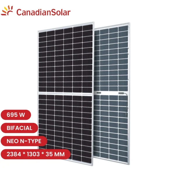 Panneaux solaire 695W Canadian Solar Neo N-Type Bifacial